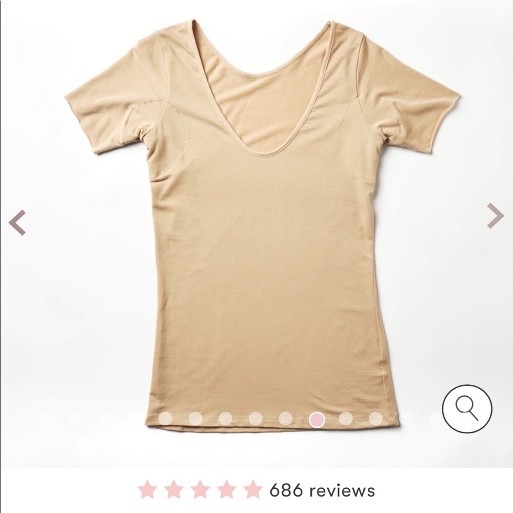 Numi the signature undershirt in almond; sweat pad underarms; fitted t-shirt NWT